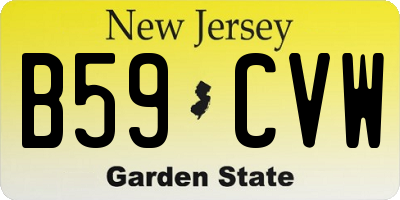 NJ license plate B59CVW