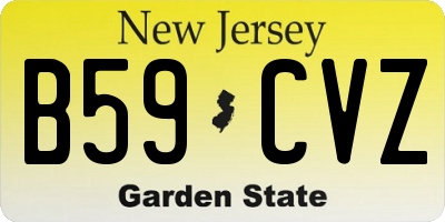 NJ license plate B59CVZ