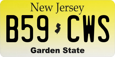 NJ license plate B59CWS