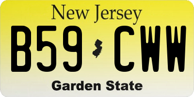 NJ license plate B59CWW