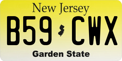 NJ license plate B59CWX