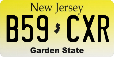 NJ license plate B59CXR