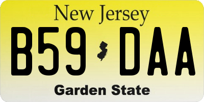 NJ license plate B59DAA