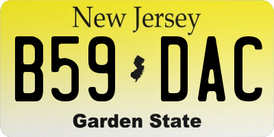 NJ license plate B59DAC