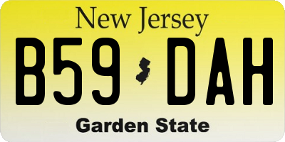 NJ license plate B59DAH