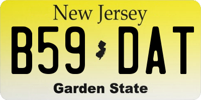 NJ license plate B59DAT