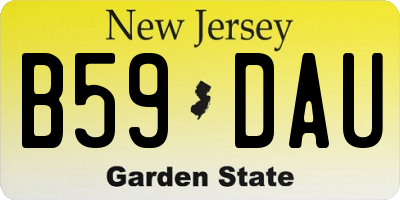 NJ license plate B59DAU
