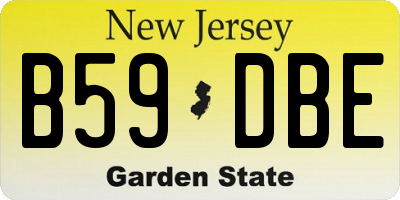 NJ license plate B59DBE