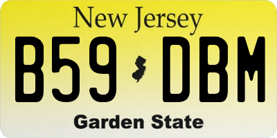 NJ license plate B59DBM