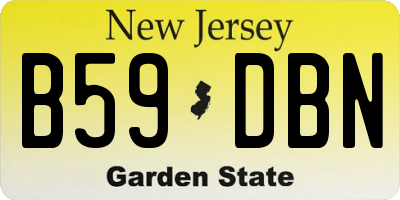 NJ license plate B59DBN
