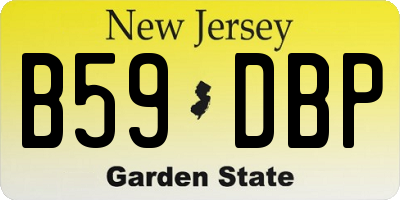 NJ license plate B59DBP