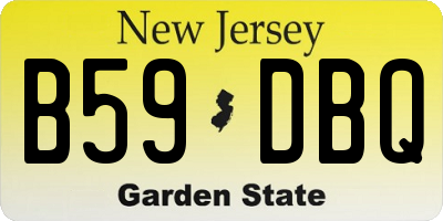 NJ license plate B59DBQ