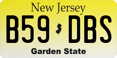 NJ license plate B59DBS