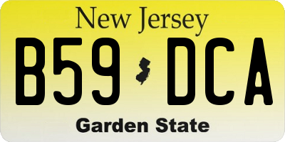 NJ license plate B59DCA