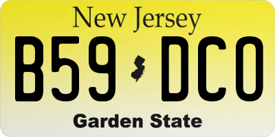 NJ license plate B59DCO