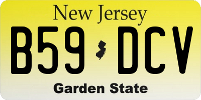NJ license plate B59DCV