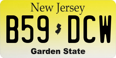 NJ license plate B59DCW