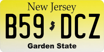 NJ license plate B59DCZ