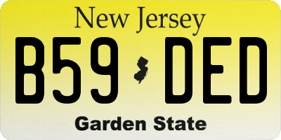 NJ license plate B59DED