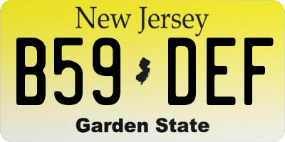 NJ license plate B59DEF