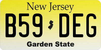 NJ license plate B59DEG