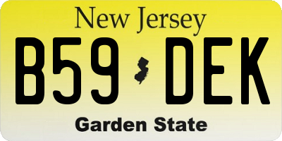 NJ license plate B59DEK