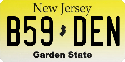 NJ license plate B59DEN