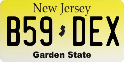 NJ license plate B59DEX