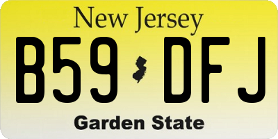 NJ license plate B59DFJ