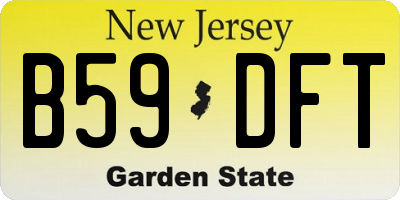 NJ license plate B59DFT