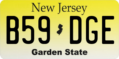 NJ license plate B59DGE