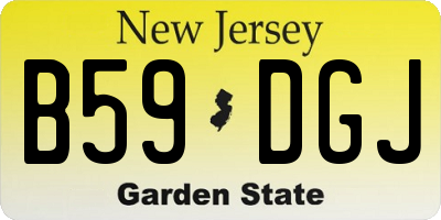 NJ license plate B59DGJ