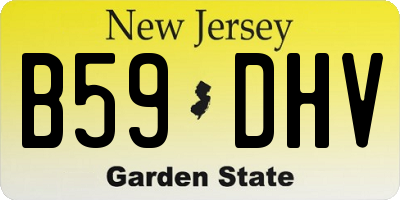 NJ license plate B59DHV