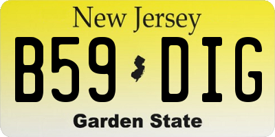 NJ license plate B59DIG