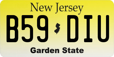 NJ license plate B59DIU