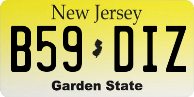 NJ license plate B59DIZ