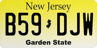 NJ license plate B59DJW