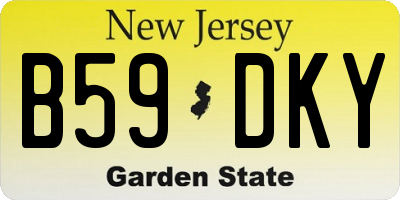 NJ license plate B59DKY