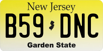 NJ license plate B59DNC