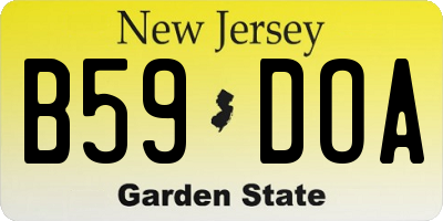 NJ license plate B59DOA