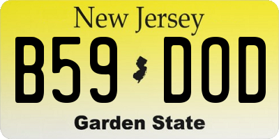 NJ license plate B59DOD