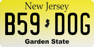 NJ license plate B59DOG