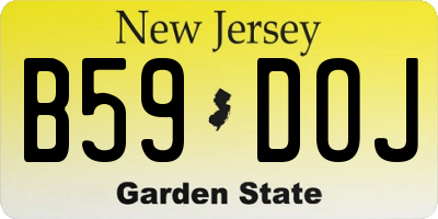 NJ license plate B59DOJ