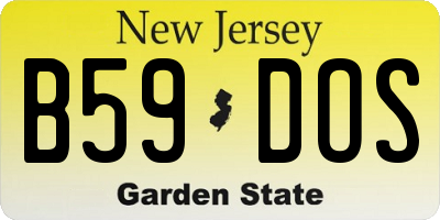NJ license plate B59DOS