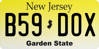 NJ license plate B59DOX