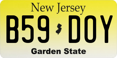 NJ license plate B59DOY