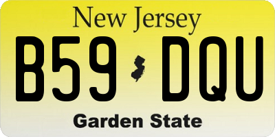 NJ license plate B59DQU