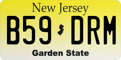 NJ license plate B59DRM