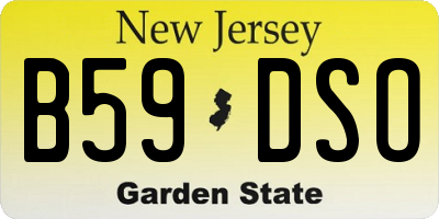 NJ license plate B59DSO