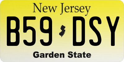 NJ license plate B59DSY
